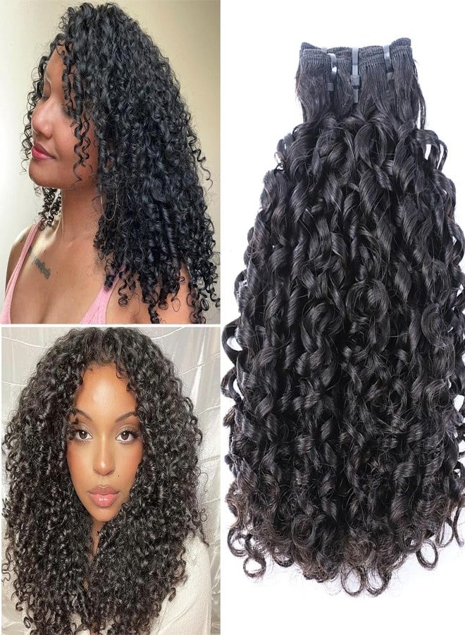 JYZ 16A Double Weft Pixie Bouncy Curly Human Hair Bundles 20 Inch 1 Bundle Burmese Curly Human Hair Bundles 3C4A 100% Unprocessed Brazilian Raw Virgin Hair Extensions Quick Weave Extensions Natural Color - Image 1
